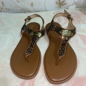 MK Logo Plate Glitter Sandal